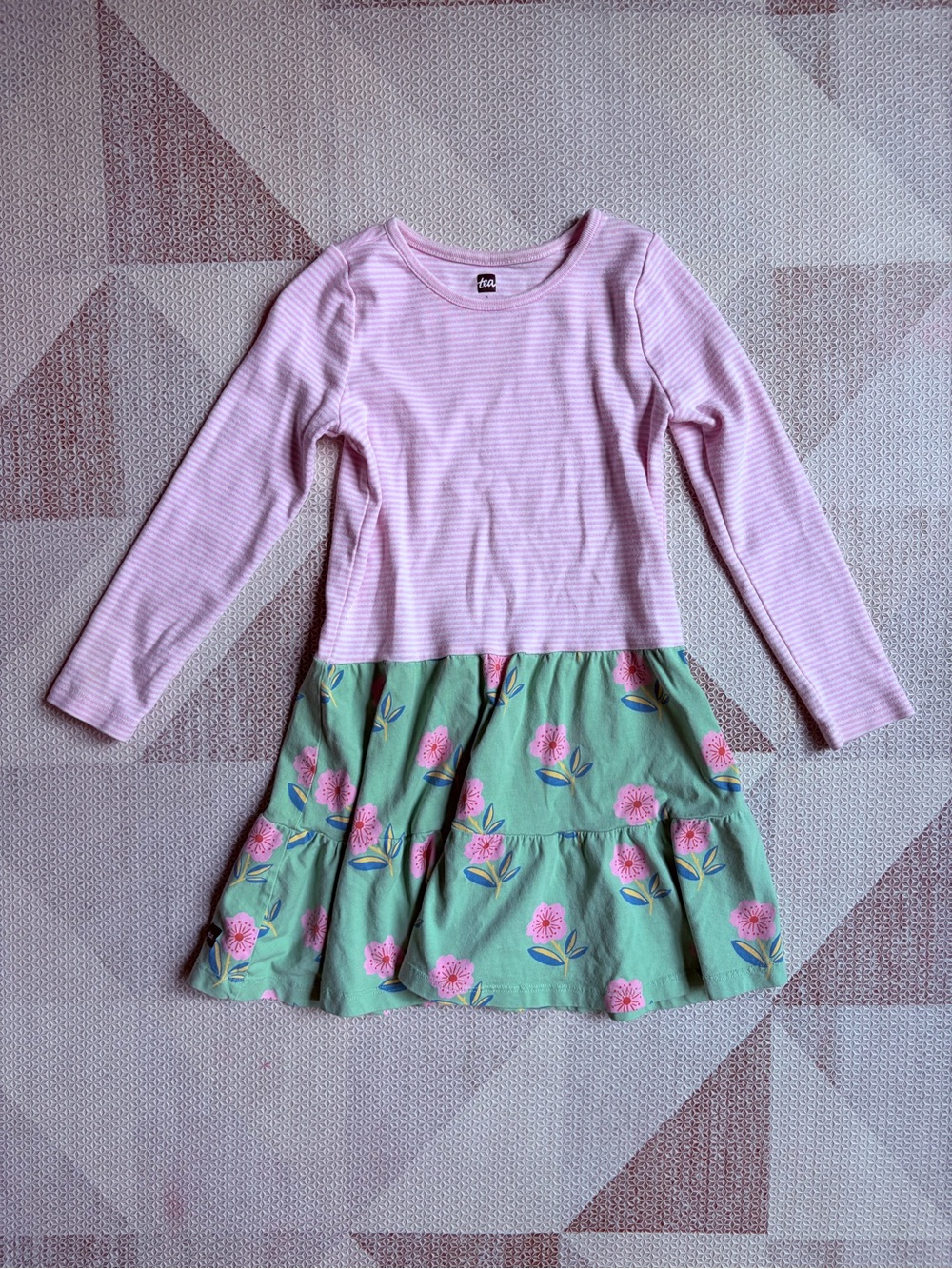 Tea Collection Print Mix Twirl Dress - Cherry Blossom (6)